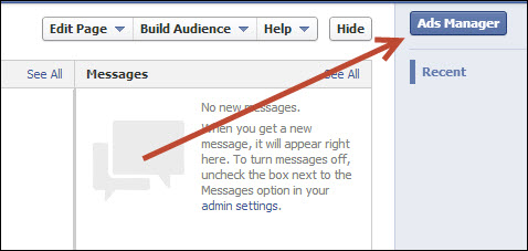facebook ads manager entry sample screen